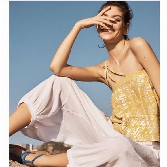 𝅺ANTHROPOLOGIE Floreat Anesu Blouse Yellow Aztec Print 100% Viscose - Picture 4 of 8